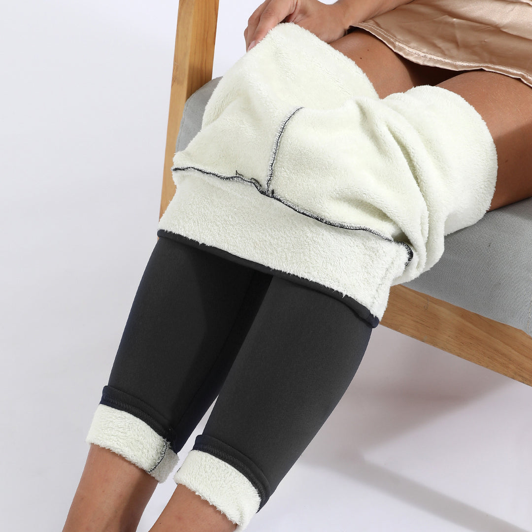 S - XXXL Sportlich elegante Winter Leggings; kuschelig warm und hoch geschnitten